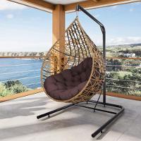 Cadeira Balanço Ninho Suspenso Gota Tramado Almofada Impermeável Acesse Móveis Caramelo-marrom - 1