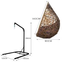 Cadeira Balanço Ninho Suspenso Gota Tramado Almofada Impermeável Acesse Móveis Caramelo-marrom - 5