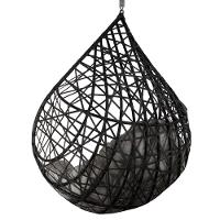 Cadeira Balanço Ninho Suspenso Gota Tramado C- Almofada Impermeável Acesse Móveis Preto-cinza - 2