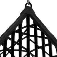 Cadeira Balanço Ninho Suspenso Gota Tramado C- Almofada Impermeável Acesse Móveis Preto-cinza