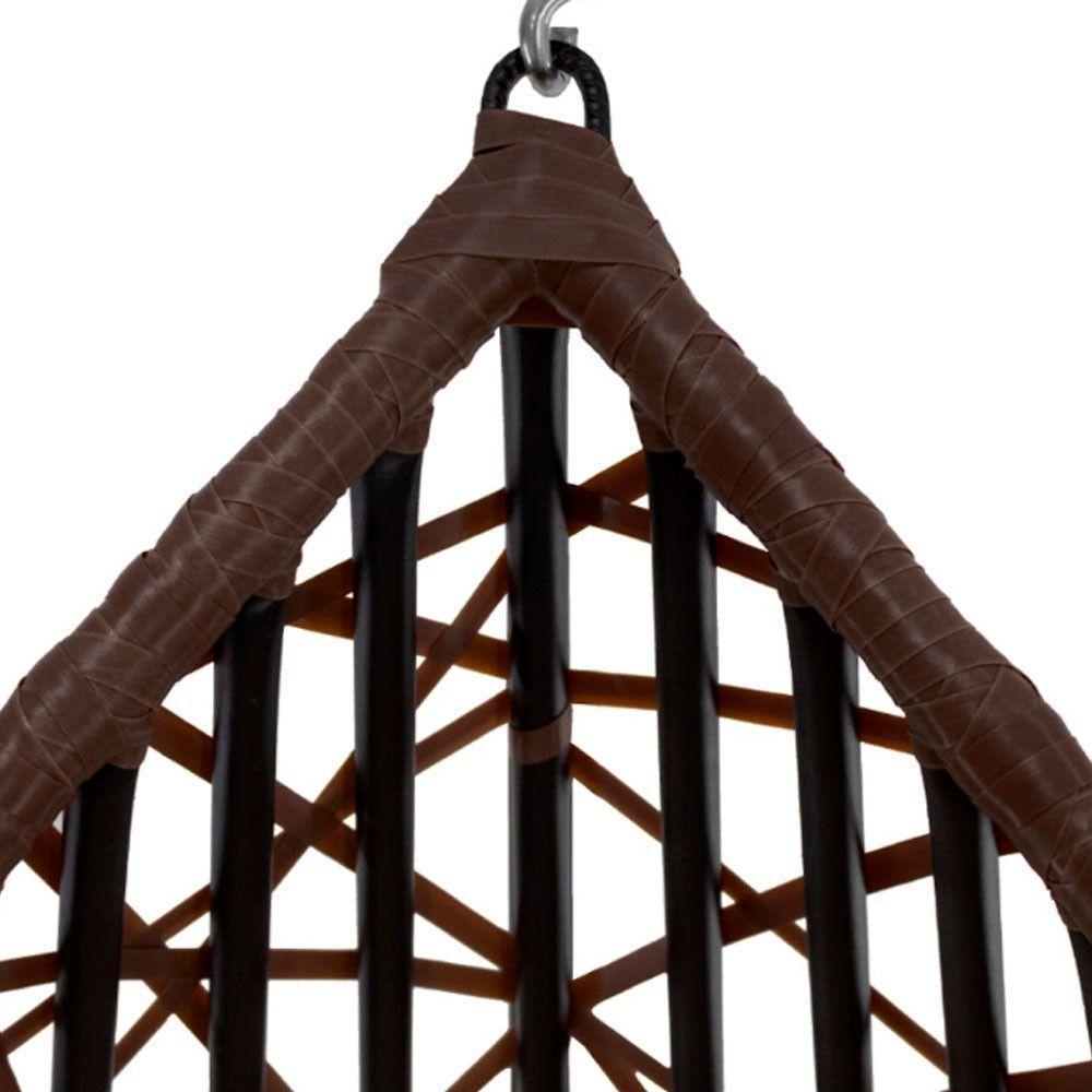 Cadeira Balanço Ninho Suspenso Gota Tramado C- Almofada Impermeável Acesse Móveis Tabaco-cinza - 5