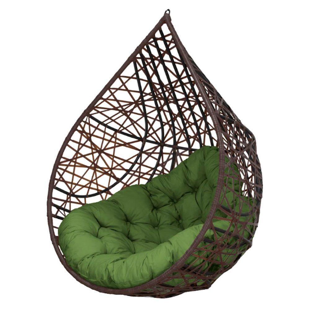 Cadeira Balanço Ninho Suspenso Gota Tramado C- Almofada Impermeável Acesse Móveis Tabaco-verde - 1
