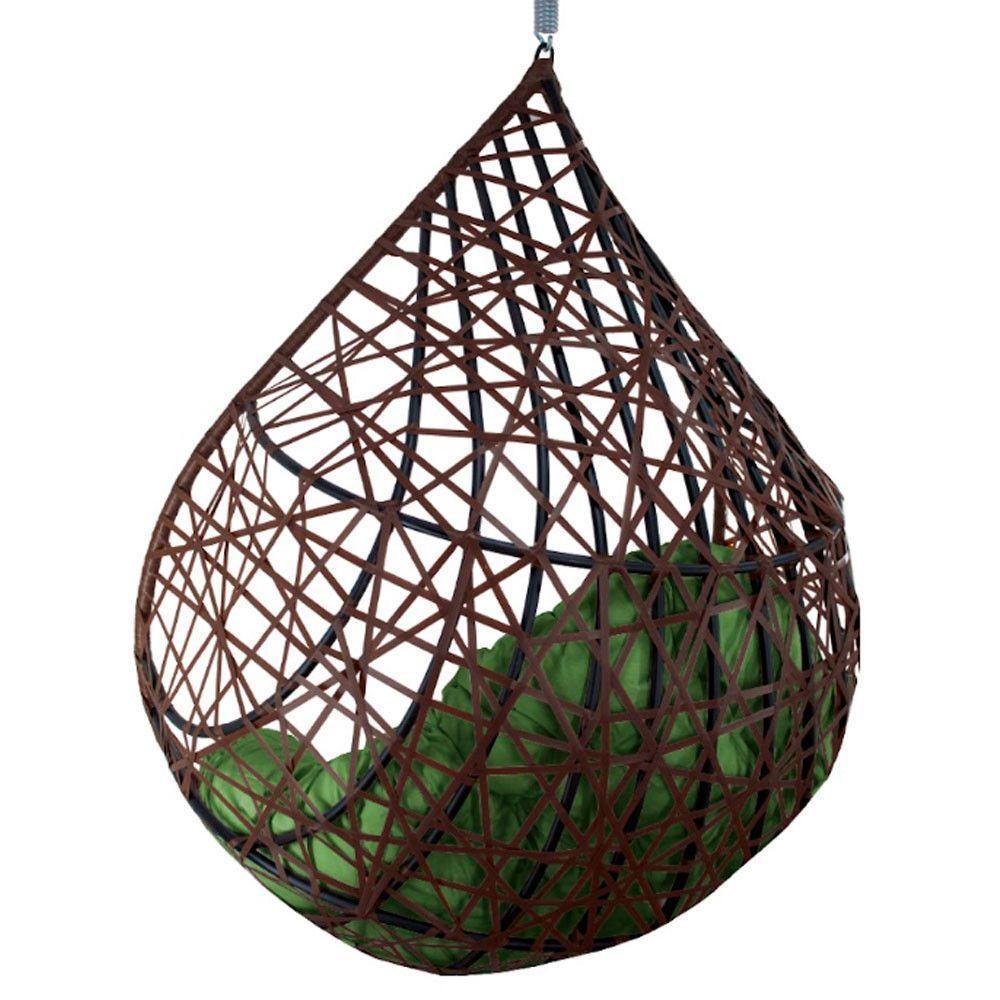 Cadeira Balanço Ninho Suspenso Gota Tramado C- Almofada Impermeável Acesse Móveis Tabaco-verde - 3