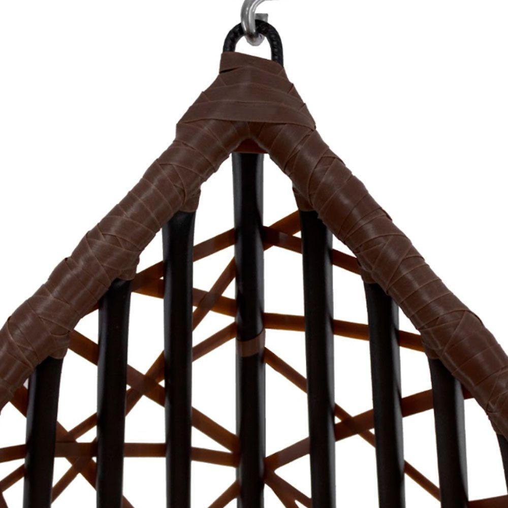 Cadeira Balanço Ninho Suspenso Gota Tramado C- Almofada Impermeável Acesse Móveis Tabaco-verde - 4