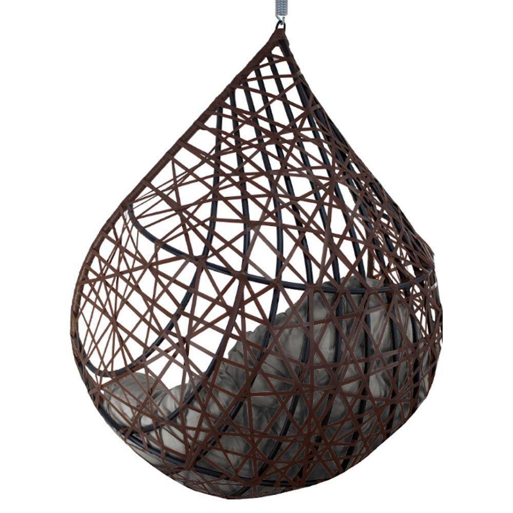 Cadeira Balanço Ninho Suspenso Gota Tramado Almofada Impermeável Acesse Móveis Tabaco-cinza - 3