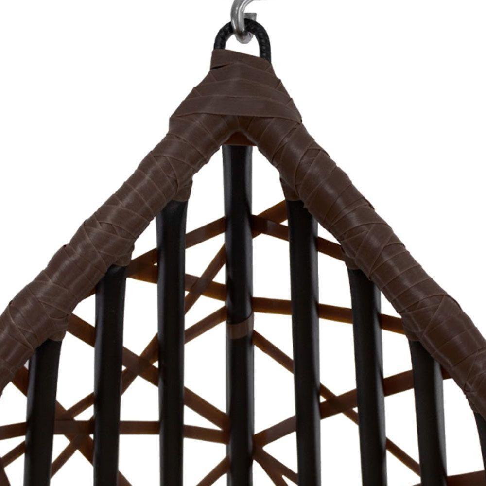 Cadeira Balanço Ninho Suspenso Gota Tramado Almofada Impermeável Acesse Móveis Tabaco-cinza - 4