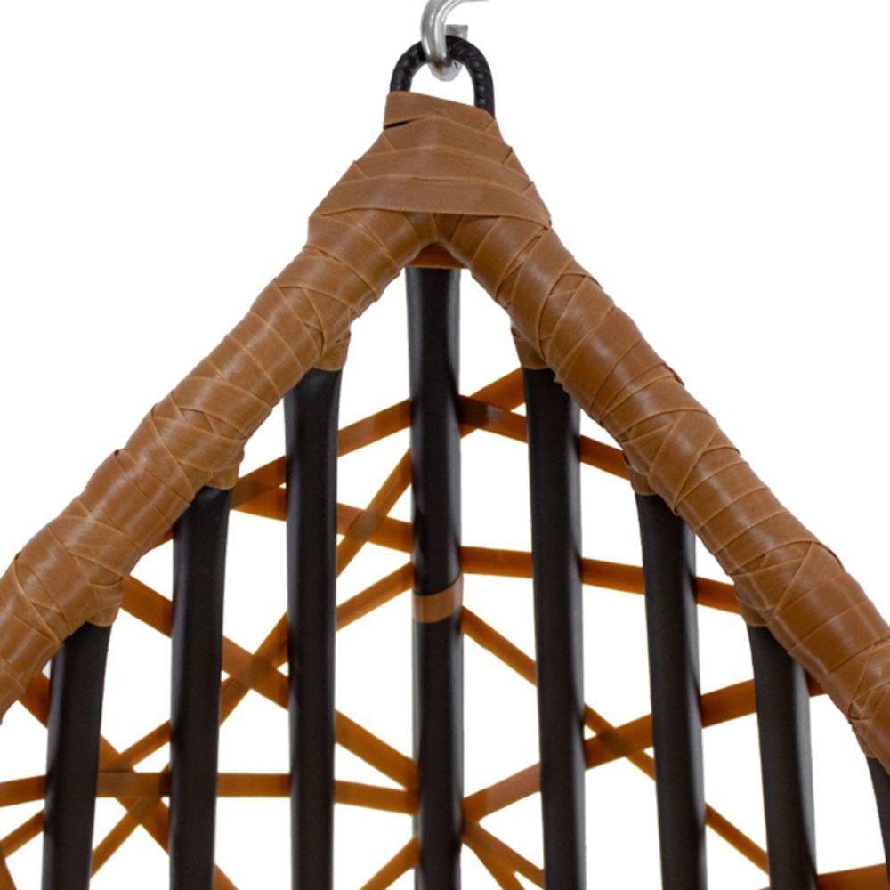 Cadeira Balanço Ninho Suspenso Gota Tramado Almofada Impermeável Acesse Móveis Caramelo-verde - 4