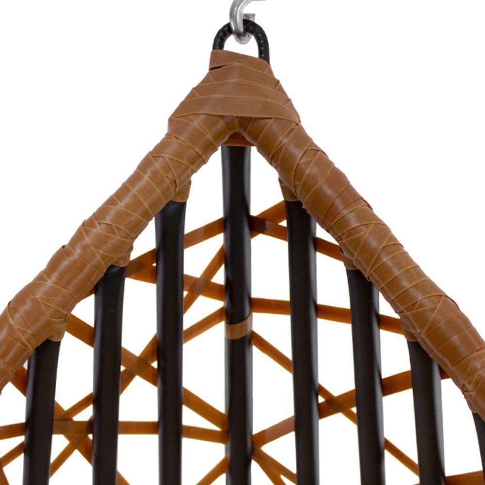 Cadeira Balanço Ninho Suspenso Gota Tramado C- Almofada Impermeável Acesse Móveis Caramelo-verde - 4