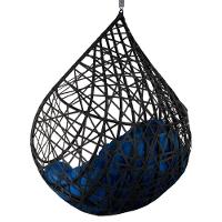 Cadeira Balanço Ninho Suspenso Gota Tramado Almofada Impermeável Acesse Móveis Preto-azul