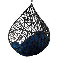 Cadeira Balanço Ninho Suspenso Gota Tramado C- Almofada Impermeável Acesse Móveis Preto-azul - 3