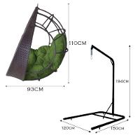 Cadeira Balanço Ninho Suspenso C- Suporte E Almofada Impermeável Tabaco-verde - 3