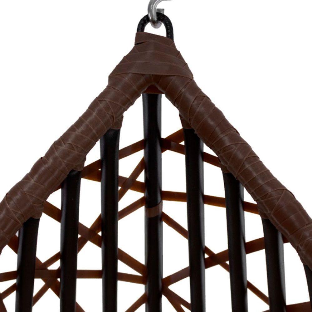 Cadeira Balanço Ninho Suspenso Gota Tramado C- Almofada Impermeável Acesse Móveis Tabaco-azul - 3