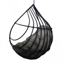 Cadeira Balanço Ninho Suspenso Gota De Fibra C- Almofada Impermeável Acesse Móveis Preto-cinza - 3
