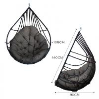 Cadeira Balanço Ninho Suspenso Gota De Fibra C- Almofada Impermeável Acesse Móveis Preto-cinza - 5