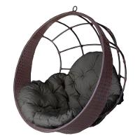 Cadeira Balanço Ninho Suspenso De Fibra C- Almofada Impermeável Tabaco-cinza - 1