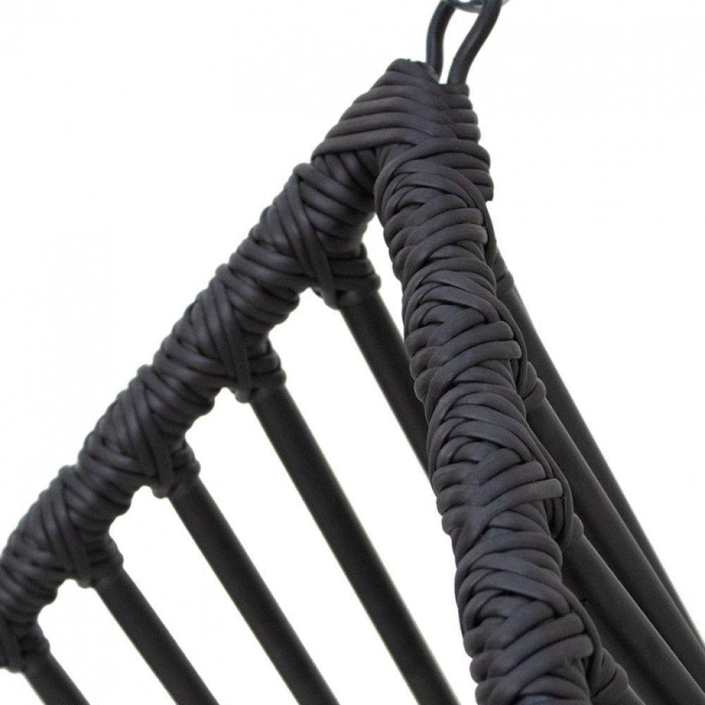 Cadeira Balanço Ninho Suspenso Gota C- Suporte E Almofada Impermeável Acesse Móveis Preto-cinza - 2