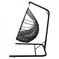 Cadeira Balanço Ninho Suspenso Gota C- Suporte E Almofada Impermeável Acesse Móveis Preto-cinza