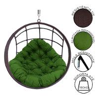 Cadeira Balanço Ninho Suspenso De Fibra C- Almofada Impermeável Tabaco-verde - 3