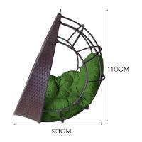 Cadeira Balanço Ninho Suspenso De Fibra C- Almofada Impermeável Tabaco-verde - 4