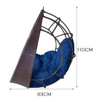 Cadeira Balanço Ninho Suspenso De Fibra C- Almofada Impermeável Tabaco-azul - 3
