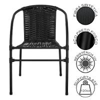 Jogo De Mesa 4 Cadeiras Happy Hour Para área Externa Em Aço E Fibra Sintética Preto - 5