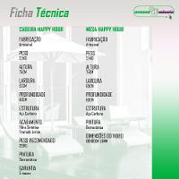 Jogo De Mesa 4 Cadeiras Happy Hour Para área Externa Em Aço E Fibra Sintética Preto - 11