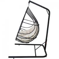 Cadeira Balanço Ninho Suspenso Gota Almofada Impermeável Acesse Móveis Preto C- Branco Gelo - 2