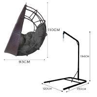 Cadeira Balanço Ninho Suspenso C- Suporte E Almofada Impermeável Tabaco-cinza - 2