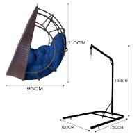 Cadeira Balanço Ninho Suspenso C- Suporte E Almofada Impermeável Tabaco-azul - 2