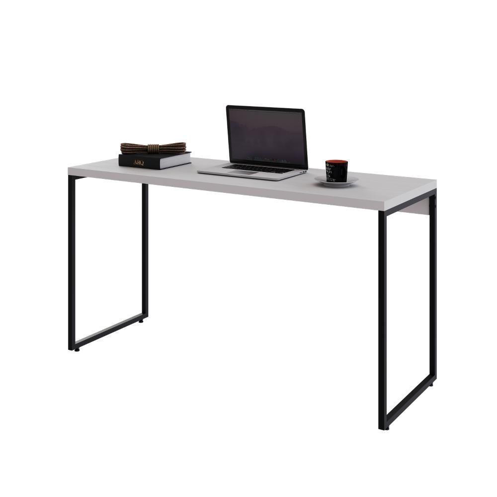 Mesa Dynamica 135x50x75cm Branco Chess - Est.preta Branco Chess - Est.preta - 2