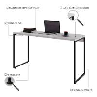 Mesa Dynamica 135x50x75cm Branco Chess - Est.preta Branco Chess - Est.preta