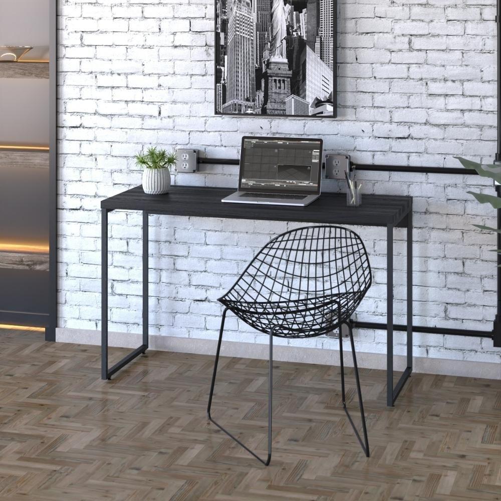 Mesa Dynamica 120x50x75cm Preto ônix - Est.preta Preto ônix - Est.preta - 6