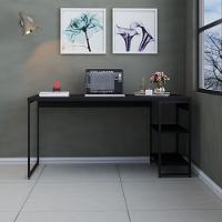 Mesa C-estante Baixa 150x64x75cm C-02 Prateleiras Preto ônix - Est.preta Preto ônix - Est.preta - 1