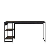 Mesa C-estante Baixa 150x64x75cm C-02 Prateleiras Preto ônix - Est.preta Preto ônix - Est.preta
