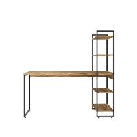 Mesa C-estante Alta 150x64x147cm C-04 Prateleiras Carvalho - Est.preta Carvalho - Est.preta - 2