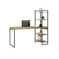 Mesa C-estante Alta 150x64x147cm C-04 Prateleiras Carvalho - Est.preta Carvalho - Est.preta - 5