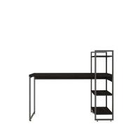 Mesa C-estante Alta 135x64x115cm C-03 Prateleiras Preto ônix - Est.preta Preto ônix - Est.preta - 2