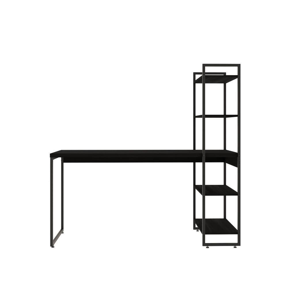 Mesa C-estante Alta 150x64x147cm C-04 Prateleiras Preto ônix - Est.preta Preto ônix - Est.preta - 2