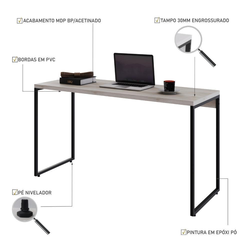Mesa Dynamica 135x50x75cm Snow - Est.preta Snow - Est.preta - 5