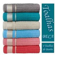 Kit 4 Toalhas De Banho - Gigante Banhão 70 X 140 Beca Alta Absorção - 2