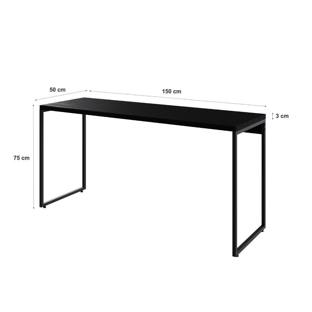 Mesa Dynamica 150x50x75cm Preto ônix - Est.preta Preto ônix - Est.preta - 5