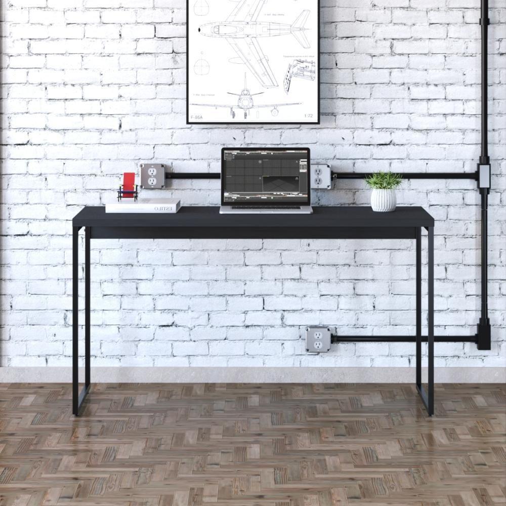 Mesa Dynamica 135x50x75cm Preto ônix - Est.preta Preto ônix - Est.preta - 1