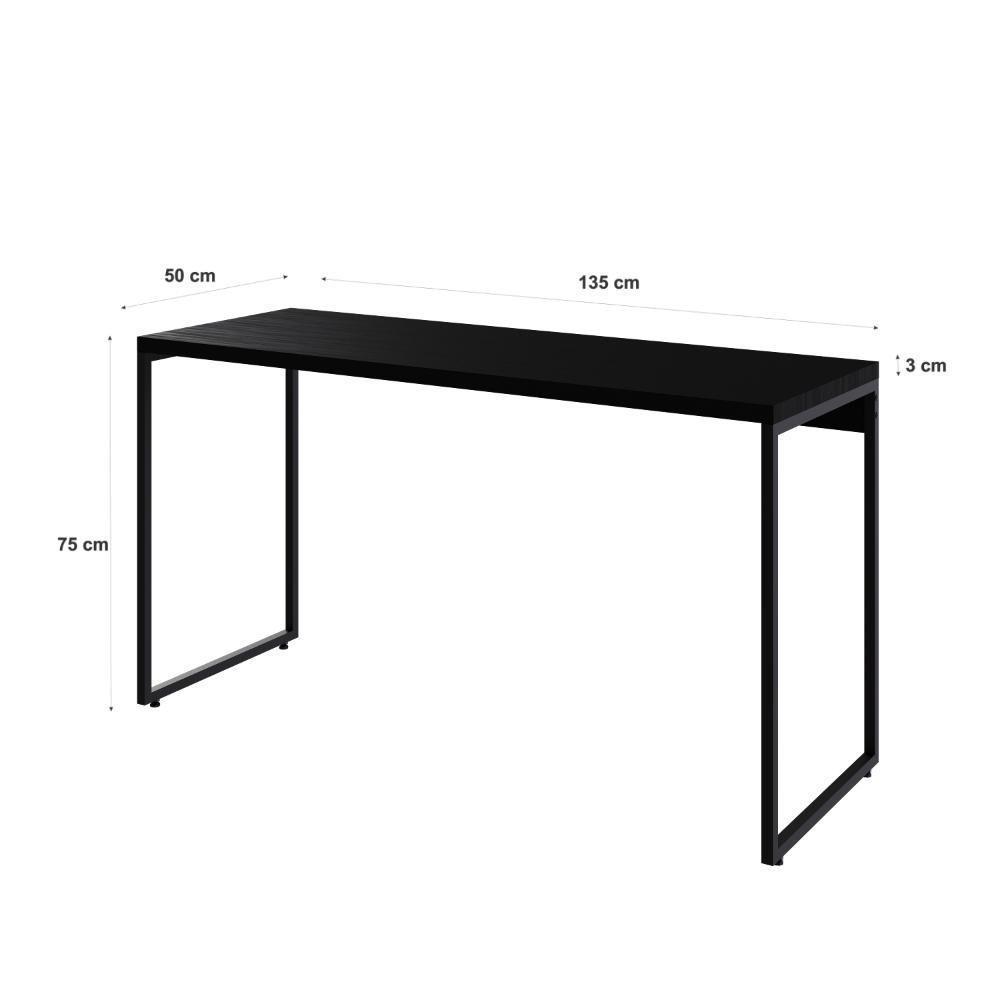 Mesa Dynamica 135x50x75cm Preto ônix - Est.preta Preto ônix - Est.preta - 5