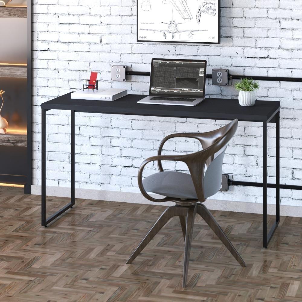 Mesa Dynamica 135x50x75cm Preto ônix - Est.preta Preto ônix - Est.preta - 6