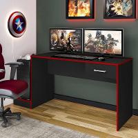 Mesa Escrivaninha Gamer Para 2 Monitores Preto Acetinado/vermelho - 2