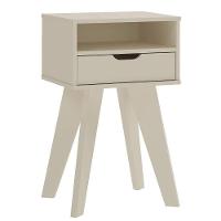 Mesa De Apoio Lateral Vip Com Gaveta E Nicho Off White - 12