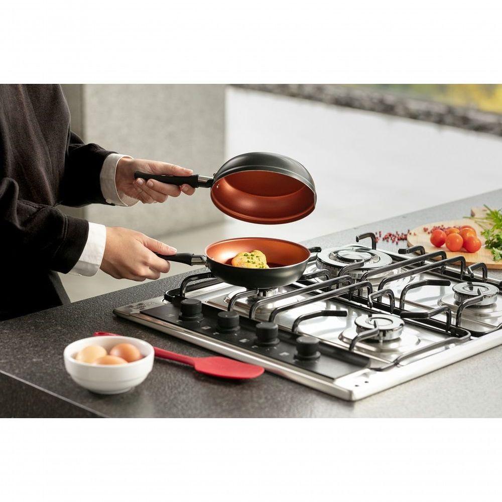 Omeleteira 16 Cm 330 Ml Revestimento Pro-flon Antiaderente Cor Cinza Range Linha Topázio Brinox Cinza - 2