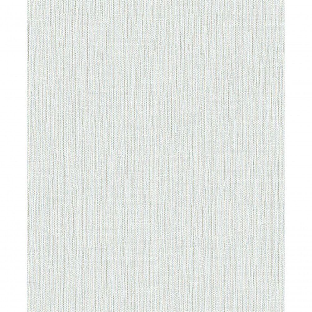 Papel De Parede Importado Listras Vertical Creme, Azul E Dourado. - 1