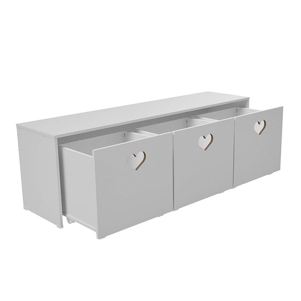 Rack Com Baús De Brinquedos Infantil Menina Mariana 100% Mdf - 4