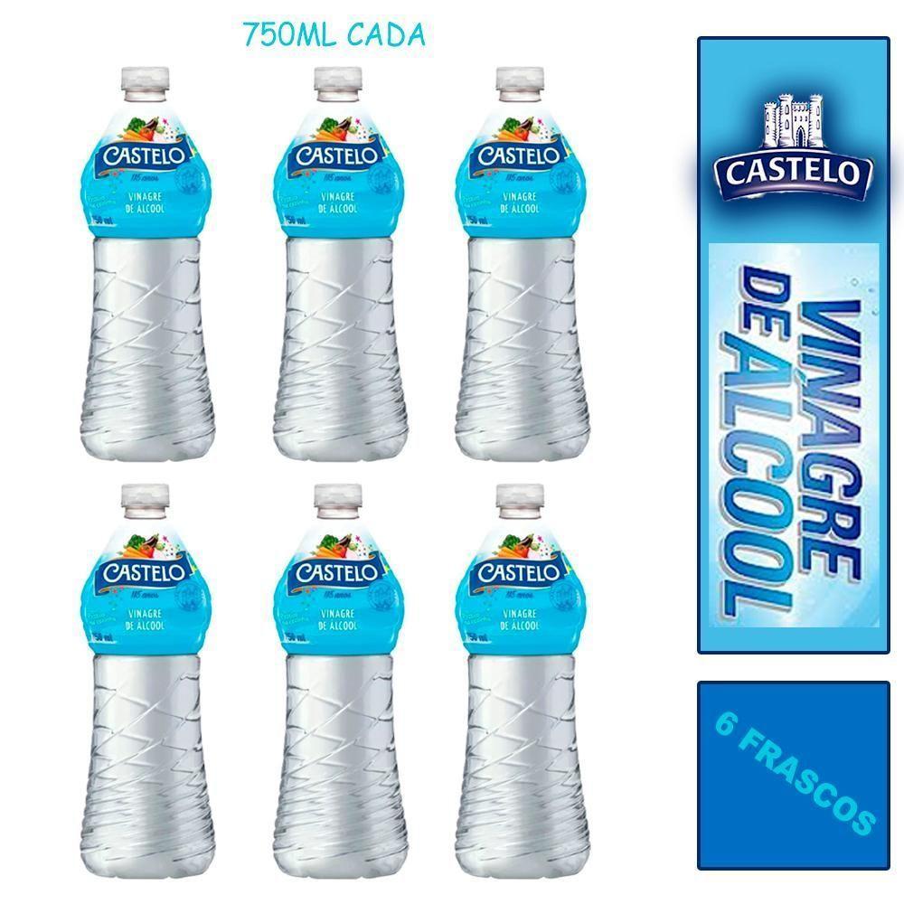 6 Vinagre De Alcool Castelo Branco Frasco 750ml - 2